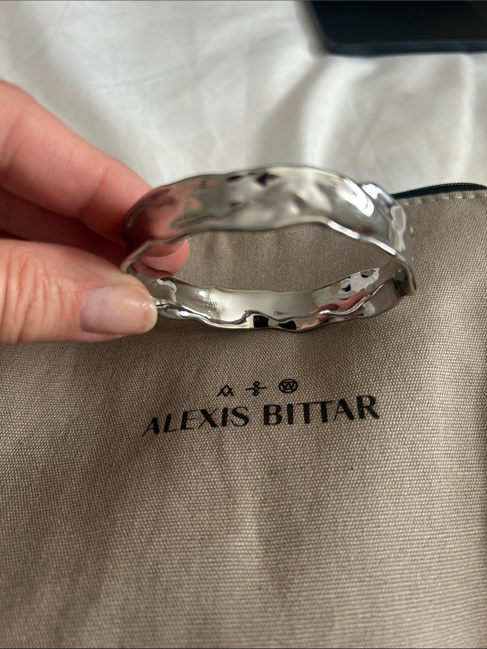 Alexis Bittar Brut/Silver Wavy Sculpted Cuff Bracelet
